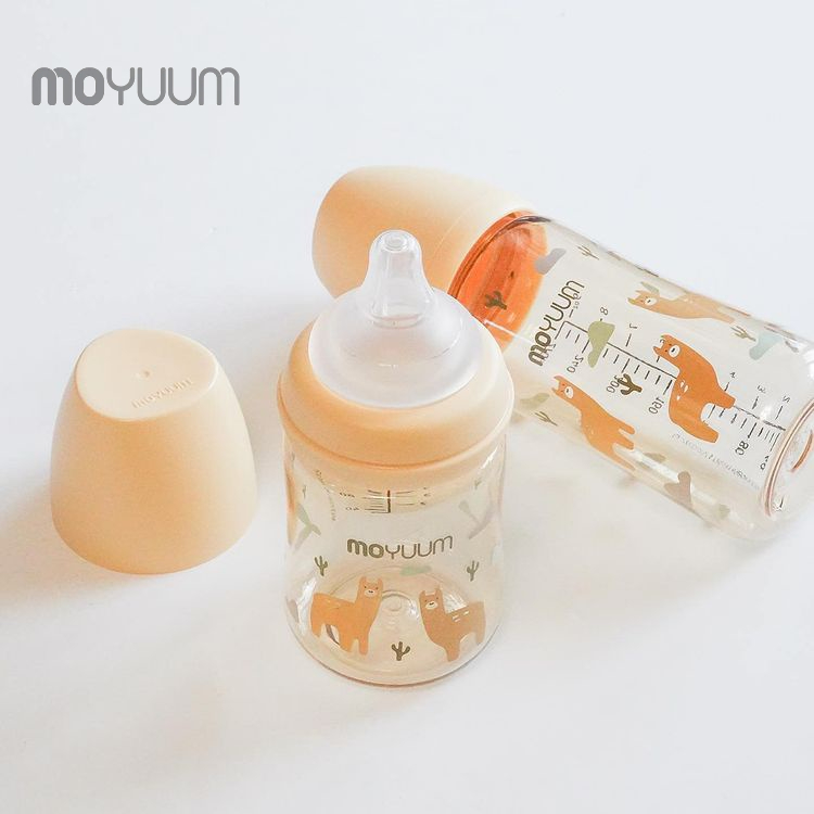 Combo Bình sữa MOYUUM nhựa PPSU 170ml (núm 0-3m) và 270ml (núm 2-5m) phiên bản Lạc đà vàng
