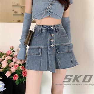 「KIKII」Váy denim cạp cao thiết kế mới của Hàn Quốc Skd