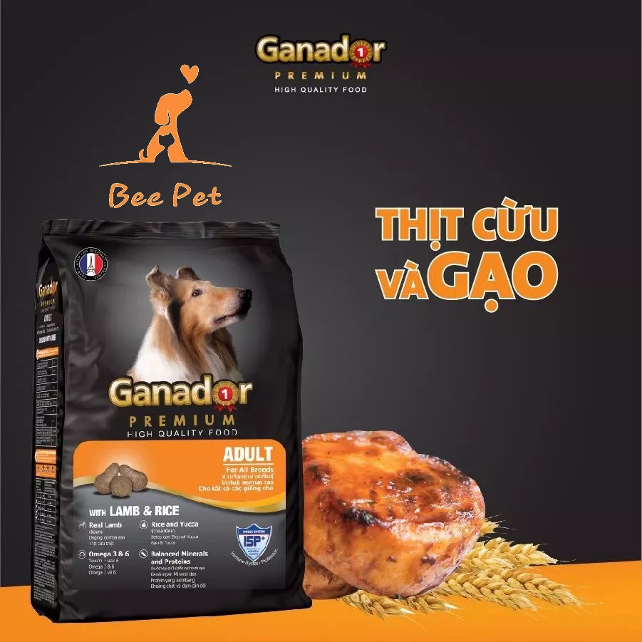 Hạt cho chó Ganador 3kg - thức ăn cho chó con và chó trưởng thành đủ vị