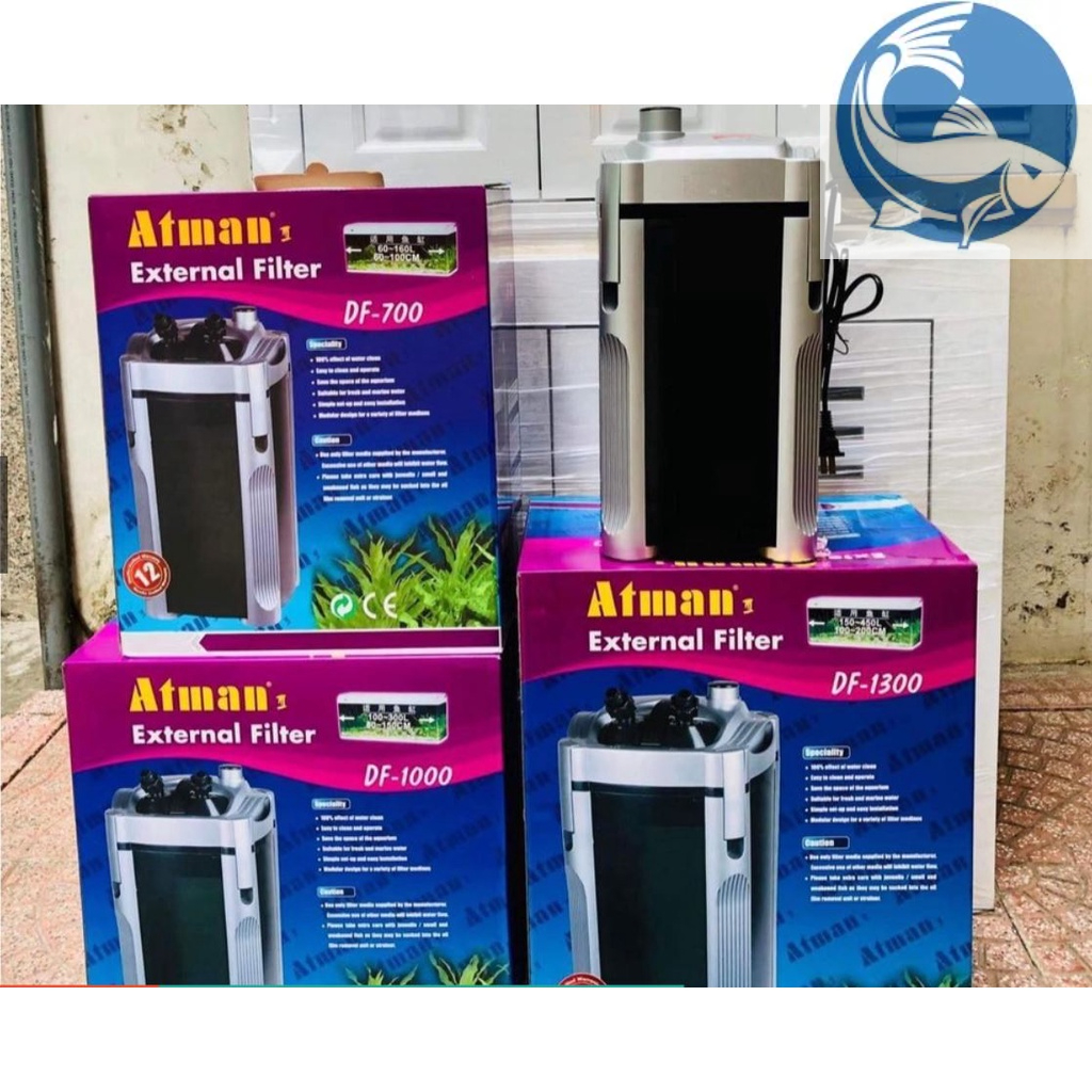 LỌC THÙNG  ATMAN DF 500, DF 700, DF 1000, DF 1300 CHO BỂ CÁ CẢNH THỦY SINH KÈM SẴN VẬT LIỆU LỌC.
