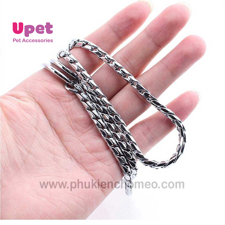 [THANH LÝ] Dây dogshow panda trắng cho chó mèo nhiều size - Vòng cổ xích inox cho thú cưng