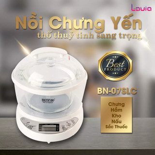 Nồi chưng yến điện tử đa năng Bennix dung tích 0.7L,Hàng chính hãng - thố thủy tinh, bảng điều khiển LCD hiện đại