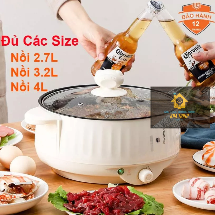 Nồi lẩu mini ruột liền đa năng có thể nấu xào rán tiện lợi công tắc 3 mức nhiệt N-02