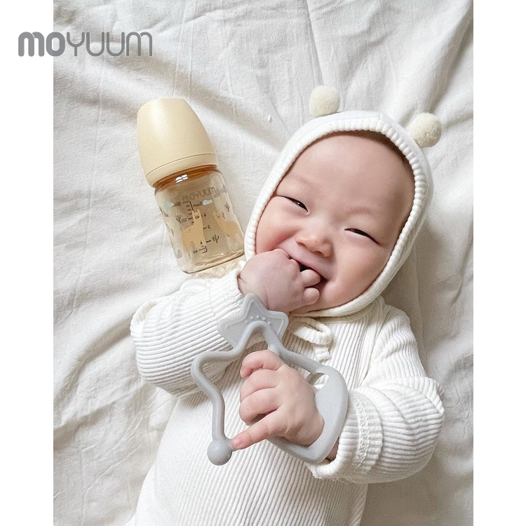 Bình sữa MOYUUM nhựa PPSU 170ml núm 0-3m phiên bản Lạc đà vàng