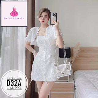 SET ĐẦM TAFPA ĐI TIỆC BIGSIZE KÈM KHOÁC SANG CHẢNH MÀU ĐEN/ TRẮNG(CÓ HOẢ TỐC)