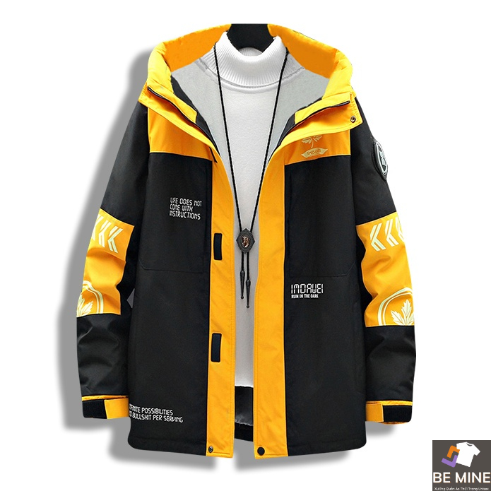 Áo Khoác Nỉ Nam Dài Tay Khóa Kéo Có Mũ Trùm Họa Tiết Chữ K BEMIEnam MEN JK 034