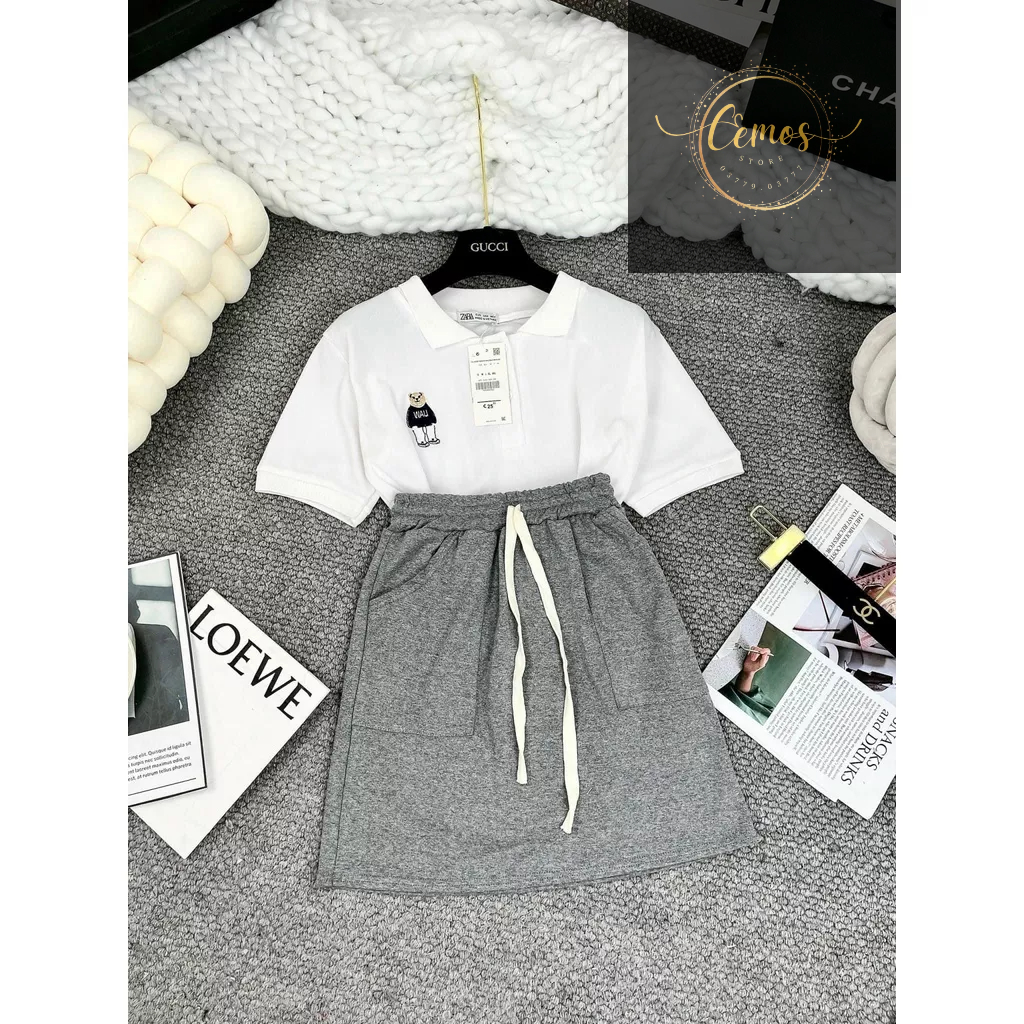 Áo phông polo có cổ Nam nữ thêu gấu Cao cấp Thương Hiệu Cemos, Áo Thun Polo Nam Nữ Có Cổ Trẻ Trung Cemos