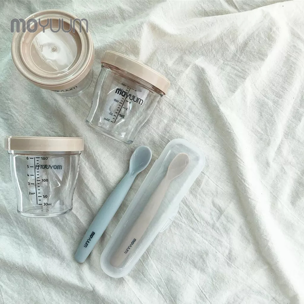 Muỗng ăn dặm MOYUUM silicone cao cấp cho bé từ 6m