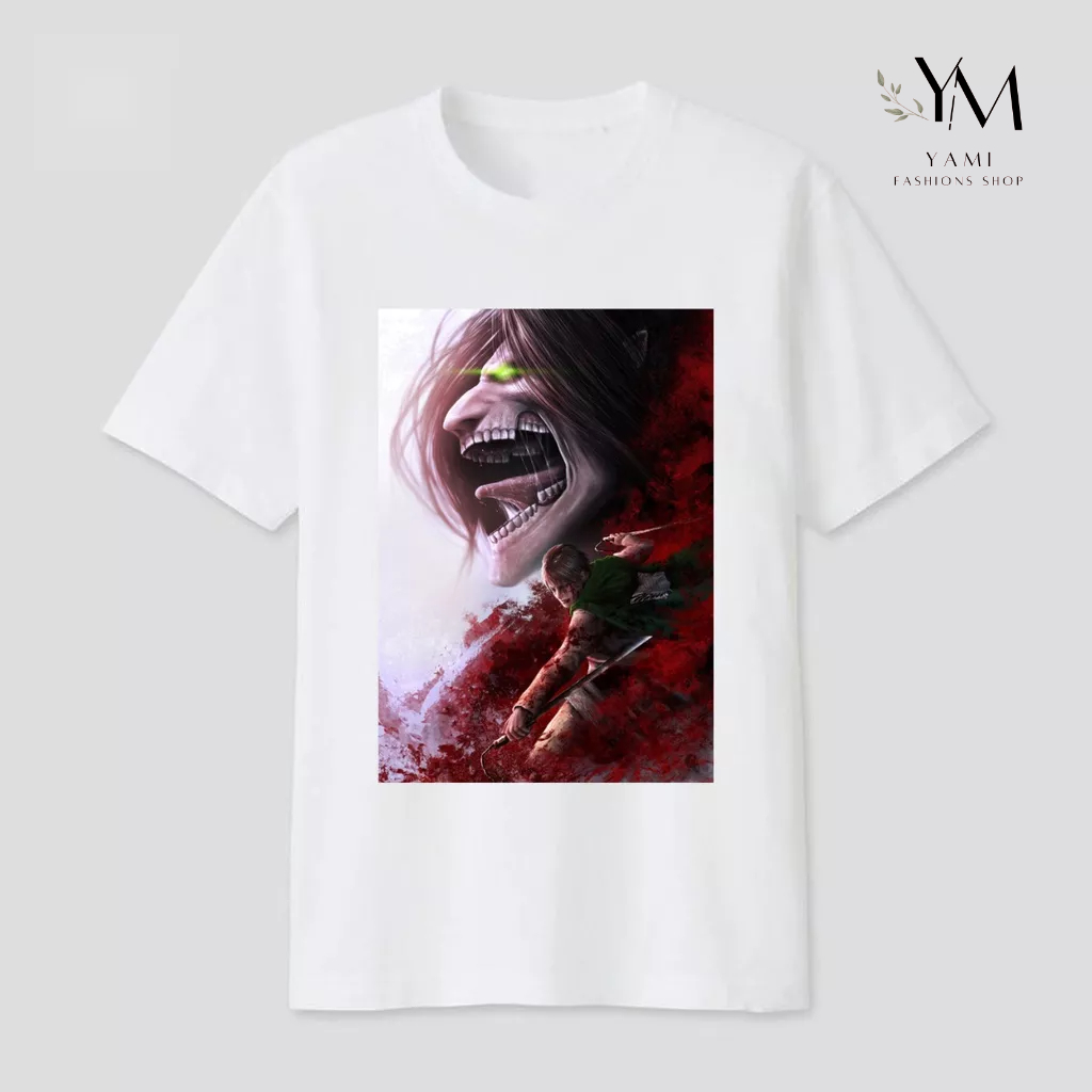 Áo Thun Unisex Chất Vải Cotton , Áo In Hình Attack On Titan Siêu Ngầu Mã AT1