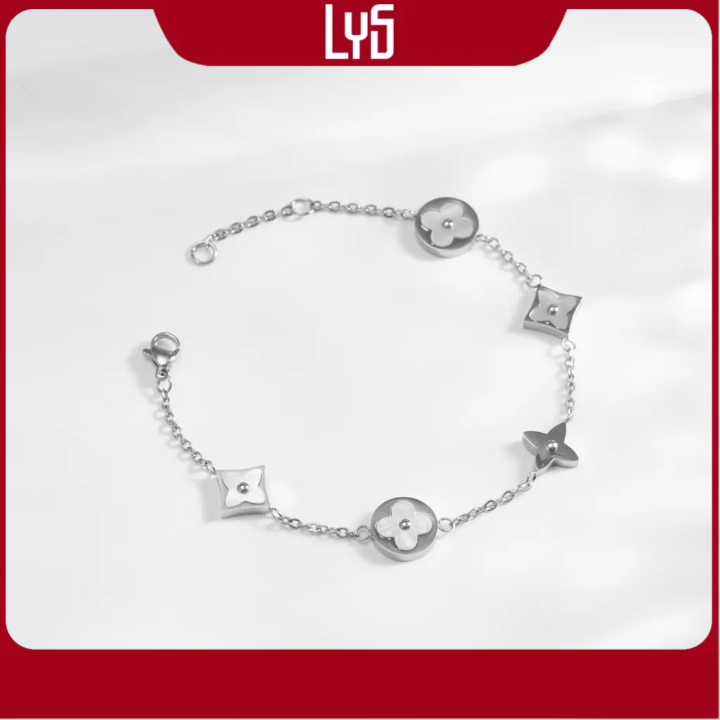 Vòng tay nữ Louis Vuitton Four-Leaf Llower Bracelet 2020 Silver Fullbox