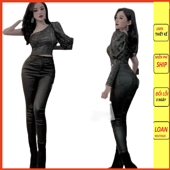 Quần treging da cạp cao chất co giãn đẹp hàng chuẩn xịn