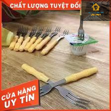 Set 10 dĩa xiên hoa quả có cán hình cây trúc