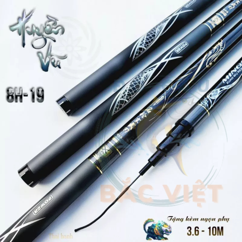 Cần Câu Tay Huyền Vũ Độ Cứng 8H Bản Săn Hàng Chính Hãng Phôi Xoắn X Carbon Đồ Câu Bắc Việt