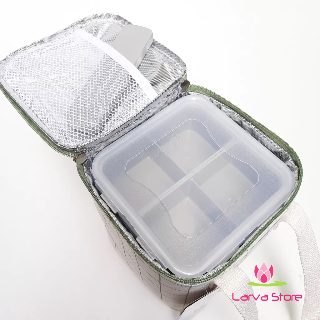 Bộ hộp đựng cơm Lock&amp;Lock LCB823KG  Kẻ Caro Màu xanh 2.6L