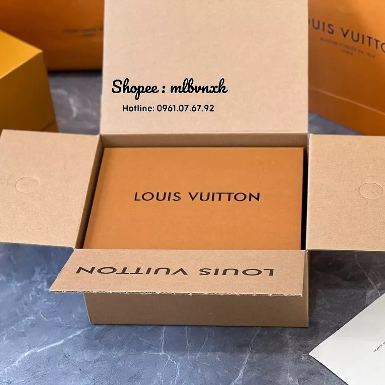 ẢNH THẬT / FULL 2 BOX - Túi LV Douphin Logo Mạ Vàng, 2 Quai Size 20 - LOUIS VUITTON