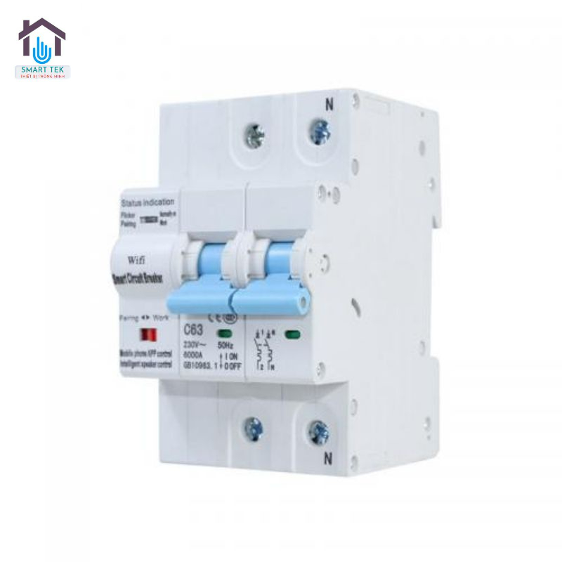 Aptomat CB Cầu Dao Tổng Thông Minh Wifi/Zigbee Tuya 1P-2P-3P 40A-63A-80A Đo Điện Áp, Điều Khiển Từ Xa Qua App Smart Life