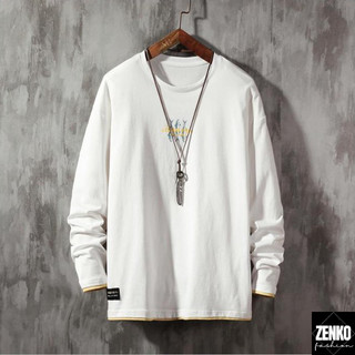 Áo Thun Nam Dài Tay Thời Trang Basic In Họa Tiết 3 Con Cá Tinh Tế Zenkonam MEN TOP 202C W