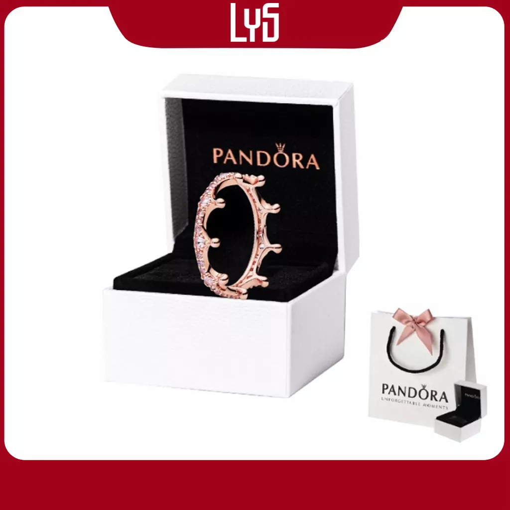 Nhẫn Pandora Clear Sparkling Crown Ring 8057 - Nhẫn Bạc Nữ Fullbox Bạc