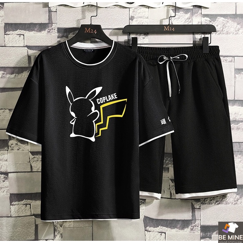 Bộ Thể Thao Quần Shorts Áo Nam Nữ Unisex Chất Vải Thun Pika MSA011