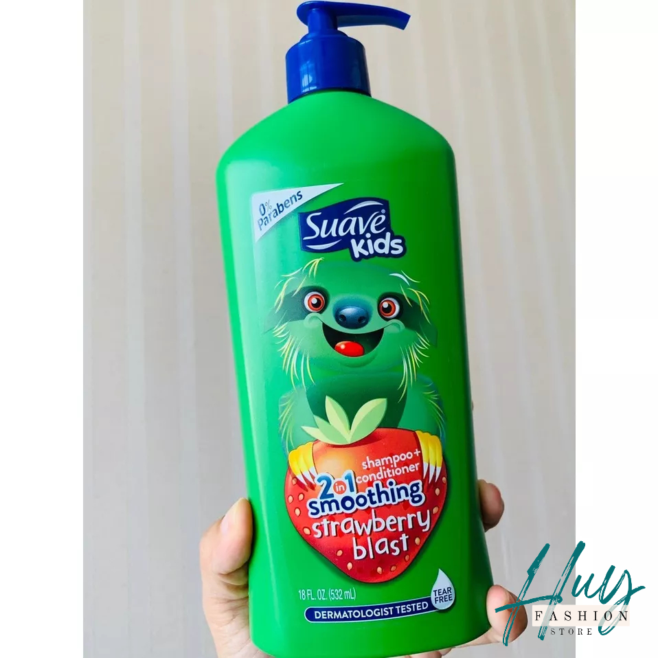 Sữa Tắm Gội Xả Cho Bé SUAVE KIDS 3 IN 1 Hương Táo/ Dưa Hấu 532ml/1.18L | Dầu tắm gội suave kid 2in1 hương dâu 532ml