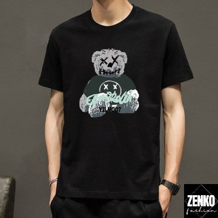 Áo Hè Thun Nam Áo Tay Ngắn Cổ Tròn Gấu Misa Phối Quần Short Đùi Zenkonam MEN TOP 213