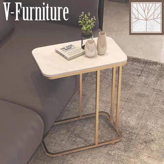 Kệ, bàn góc Sofa phòng khách 1 mặt đá bo góc chân kim loại chữ nhật BG-19 sang trọng, hiện đại