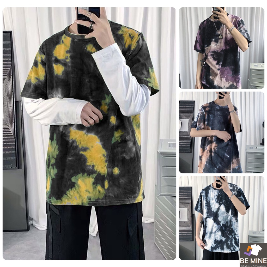 Áo Thun Cổ Tròn Tshirt Nữ Nam Unisex Chất Vải Thun Cotton Loang 3D Trơn WAT461