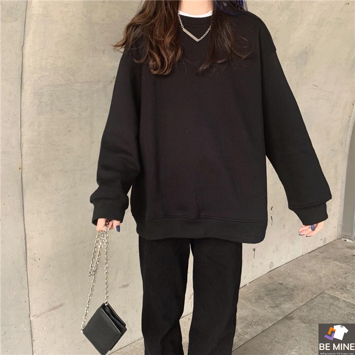 Áo Sweater Cổ Tròn Dài Tay Nữ Nam Unisex Chất Vải Nỉ Poly Trơn WAW006