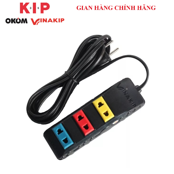 Ổ cắm VINAKIP S030 3 ngả các loại không dây , liền dây 3 mét - 5 mét