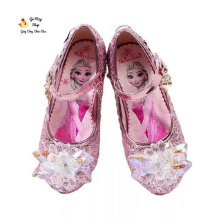 Giày công chúa ELSA nhập khẩu cao gót kim tuyến cho bé gái (Size 36,37)