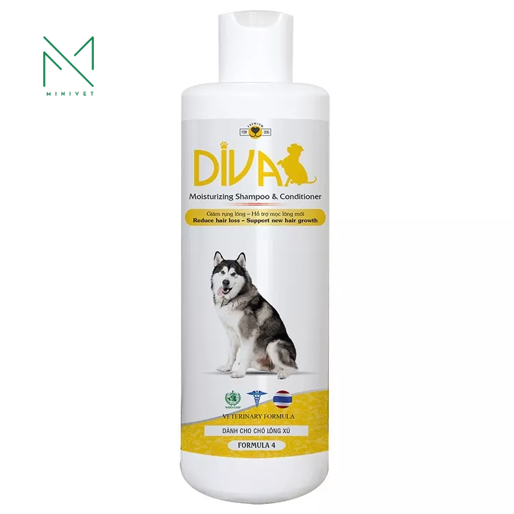 Sữa tắm dưỡng lông khử mùi Diva vàng cho chó - dành cho lông dày, sáng bóng - 260ml/400ml