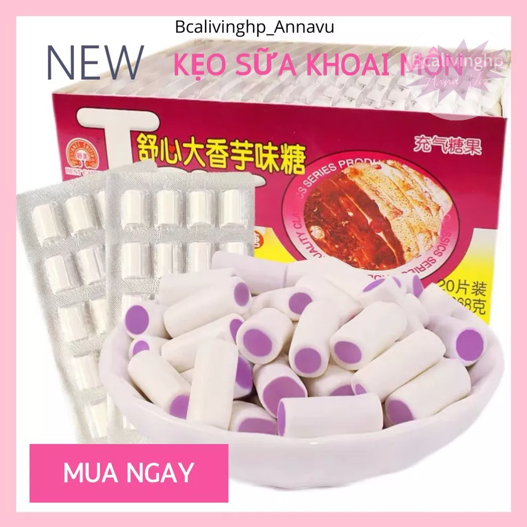 Kẹo Sữa Khoai Môn Taro Candy 1 Vỉ 20 viên