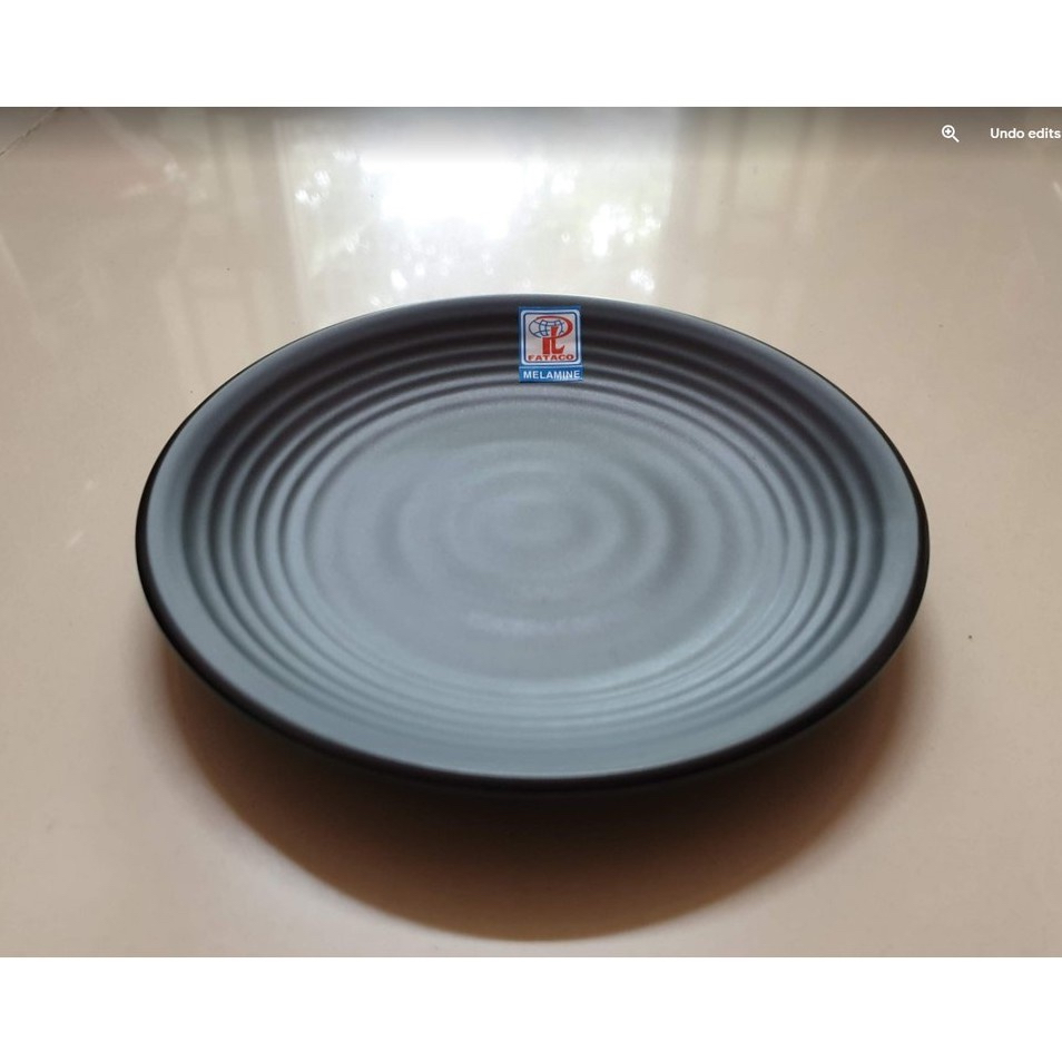 Dĩa Tròn Xoắn Nhựa Melamine Đen Nhám