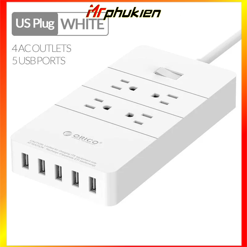 Ổ cắm điện đa năng ORICO, tiện lợi cho văn phòng, tại nhà. Ổ cắm 6AC với 5 cổng usb. tặng phích chuyển.