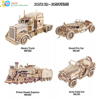 Mô Hình Gỗ Lắp Ghép DIY 3D Robotim Xe Lửa MC501, Xe Tải MC502, Đồ chơi lắp ráp sáng tạo, quà tặng sinh nhật cho bé