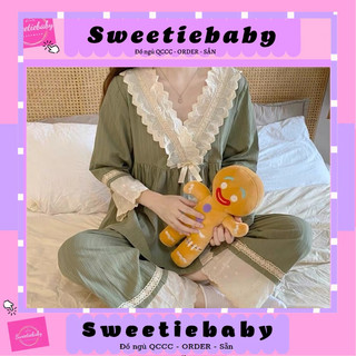 Giá gốc bộ đồ mặc nhà tiểu thư viền ren qccc rẻ nhất shopee