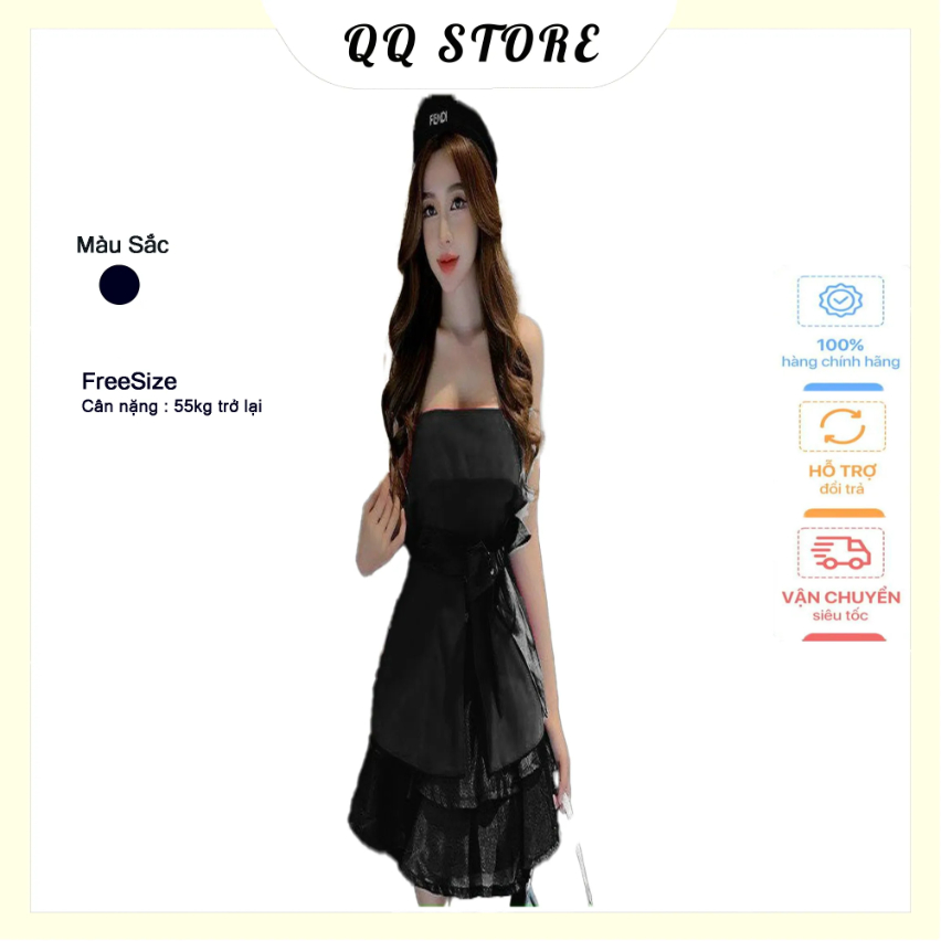 Set áo kiểu cúp ngực xẻ tà kèm chân váy xòe xếp ly - Freesize, màu sắc đa dạng