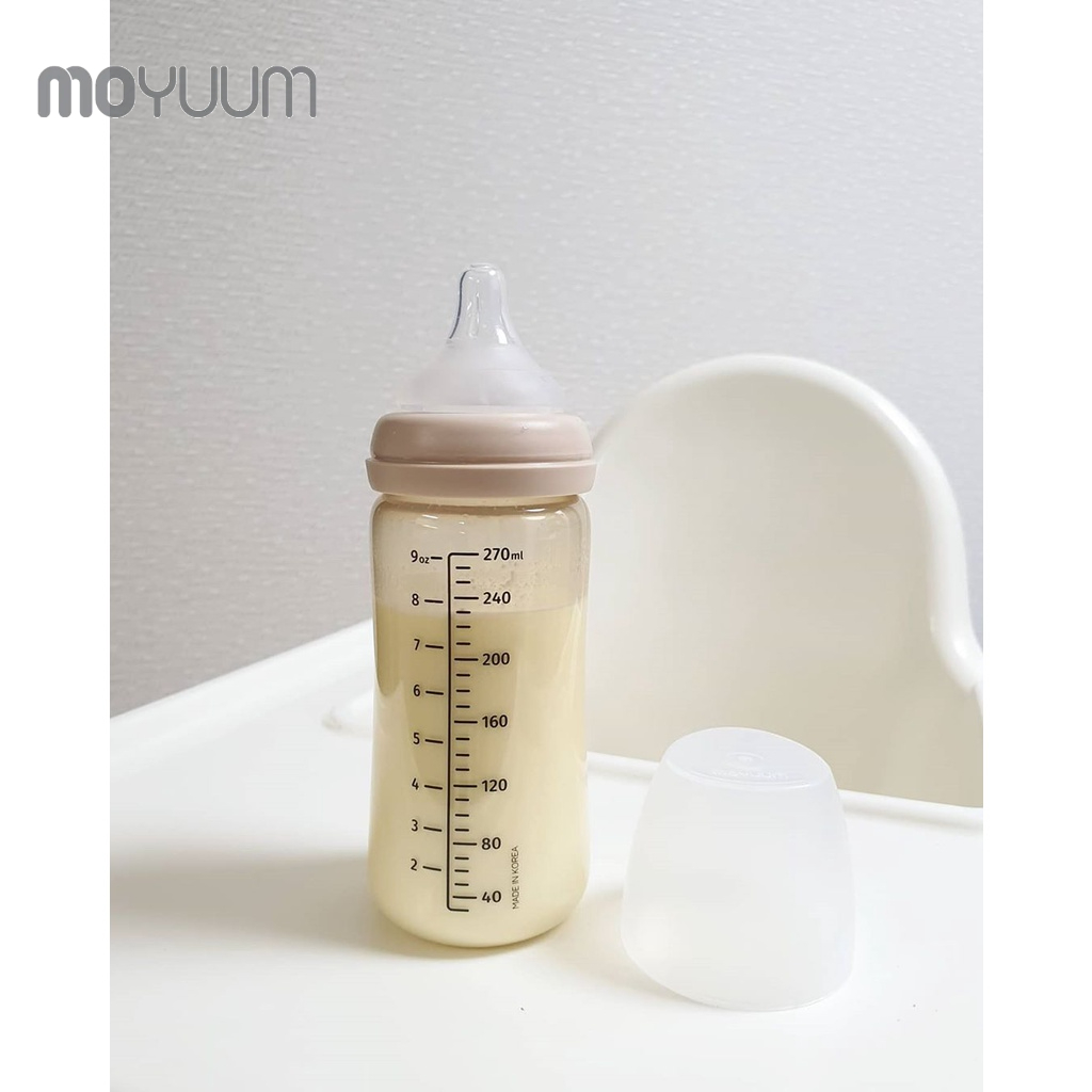 Combo Bình sữa MOYUUM nhựa PPSU 170ml (núm 0-3m) và 270ml ( núm 2-5m) phiên bản không họa tiết