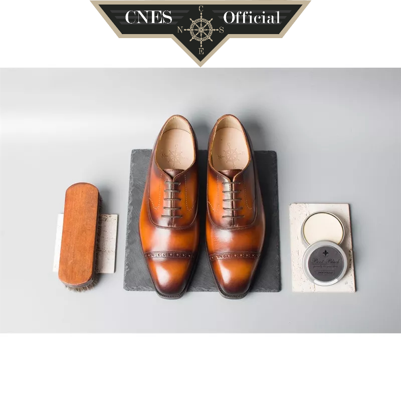 Giày Da Nam Oxford Sang Trọng Lịch Sự Chất Liệu Da Bê Cao Cấp Thương Hiệu CNES (CNS OF-Order SP 2049)