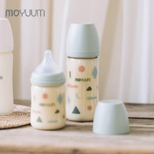 Combo Bình sữa MOYUUM nhựa PPSU 170ml (núm 0-3m) và 270ml (núm 2 - 5m) phiên bản Mây xanh