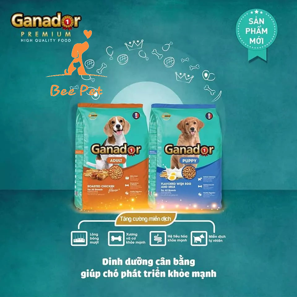 Hạt cho chó Ganador 3kg - thức ăn cho chó con và chó trưởng thành đủ vị