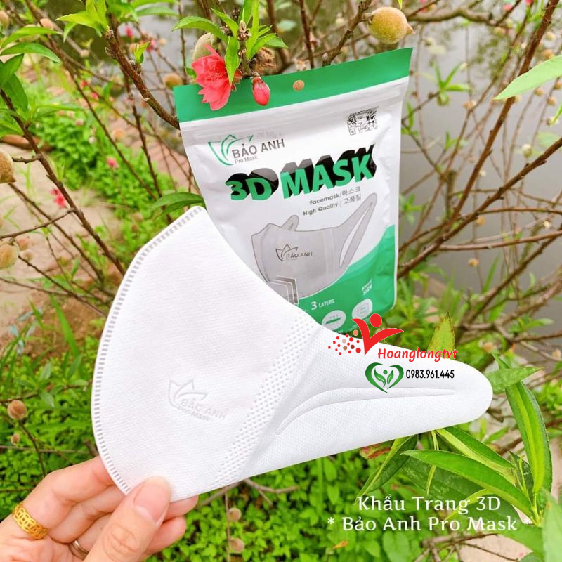 Khẩu trang y tế 3D Mask Bảo Anh Pro Mask Túi Zip xịn xò