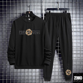 Bộ Quần Áo Nam Áo Thun Dài Tay Hình Hoa PRS VENS Quần Jogger Bo Gấu Phong Cách Thể Thao Thời Trang Zenkonam MEN QA 142