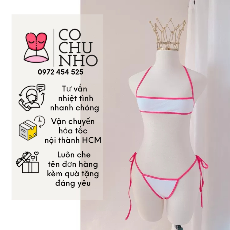 DƯỚI 100kg - BK034 - Set áo kèm chíp sexy - Bộ đồ lót lọt khe bikini hai mảnh vải cotton mềm - cochunhoquan11 | BigBuy360 - bigbuy360.vn