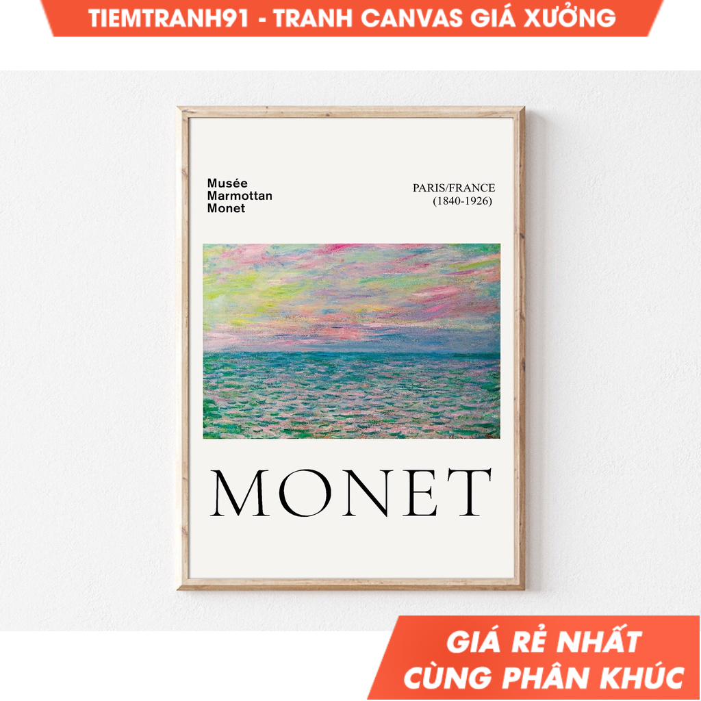 Tranh treo tường, Claude Monet, Exhibition Poster, Gallery Wall Art, Museum Poster, Above Bed Decor, Sunset Painting.