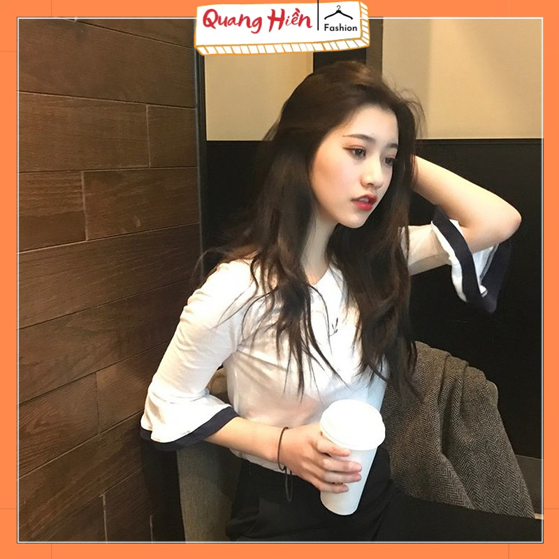 Áo thun tay xoè thêu hoa hồng Lulu Grace MS922