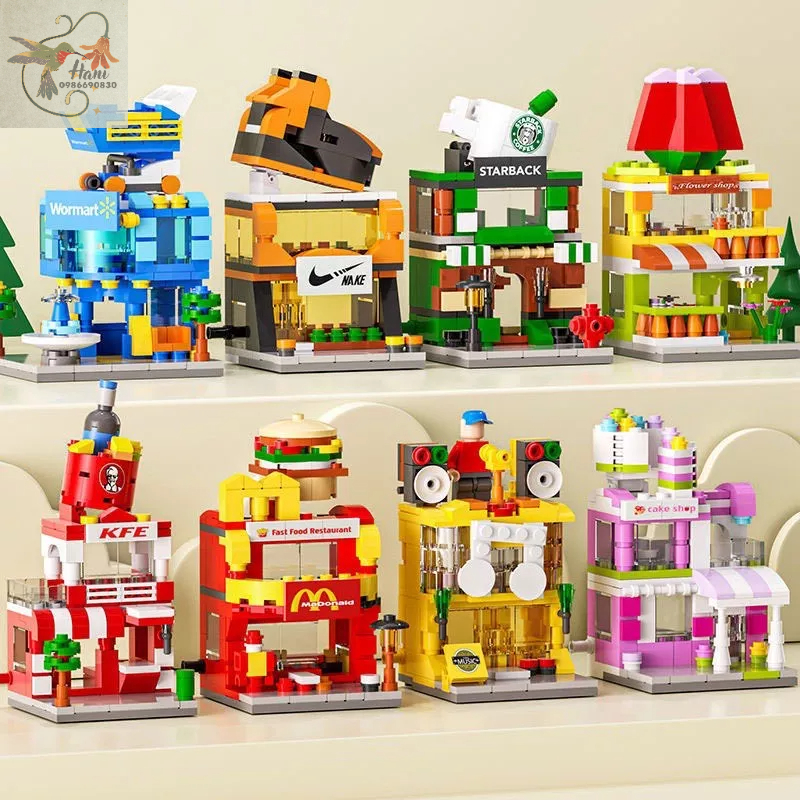 Lego Lắp Ráp Mô Hình Mini Cửa Hàng, Trung Tâm Thương Mại