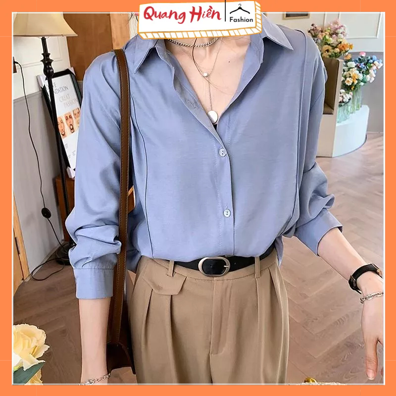 Áo sơ mi nữ dài tay cổ đức sọc nổi nhiều màu MS974