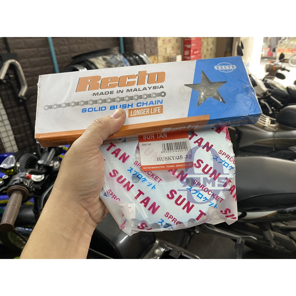 Nhông sên dĩa Husky 125 - sên recto đen phụ tùng thay thế hàng hãng
