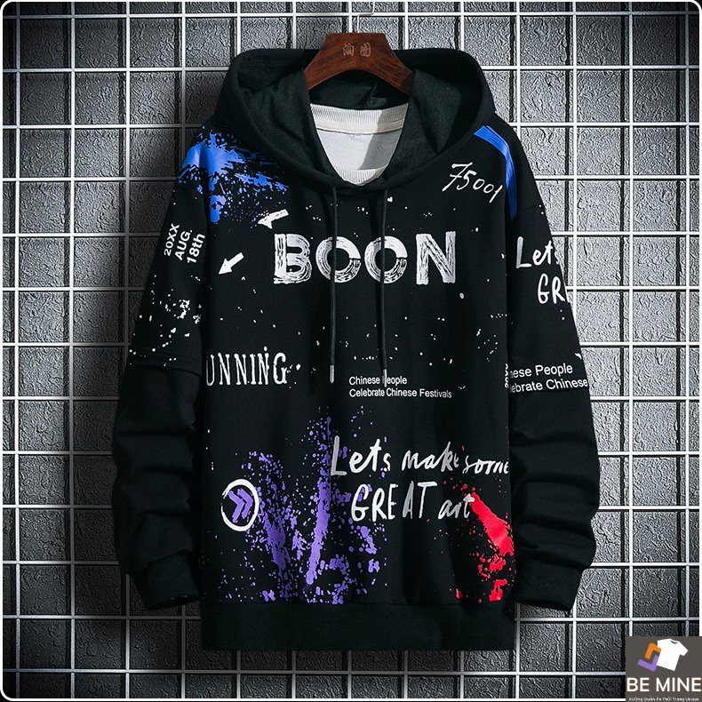 Áo Hoodie Nón Chui Trùm Đầu Nữ Nam Unisex Chất Vải Nỉ Poly Boom WAH046